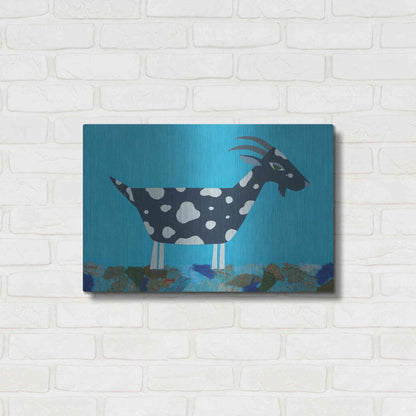 Luxe Metal Art 'Fergus The Goat by Casey Craig Metal Wall Art,24x16