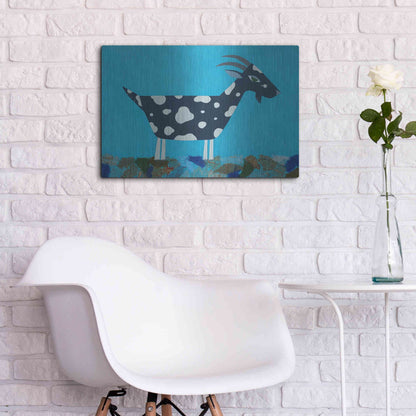 Luxe Metal Art 'Fergus The Goat by Casey Craig Metal Wall Art,24x16