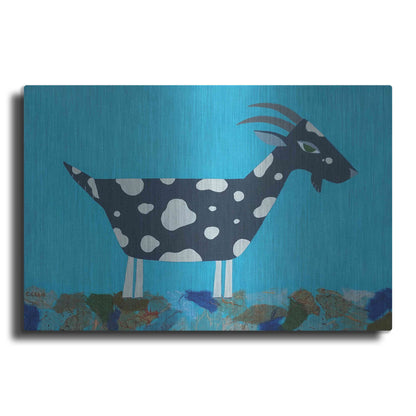 Luxe Metal Art 'Fergus The Goat by Casey Craig Metal Wall Art