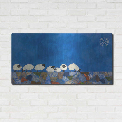 Luxe Metal Art 'Feeling Sheepish by Casey Craig Metal Wall Art,48x24