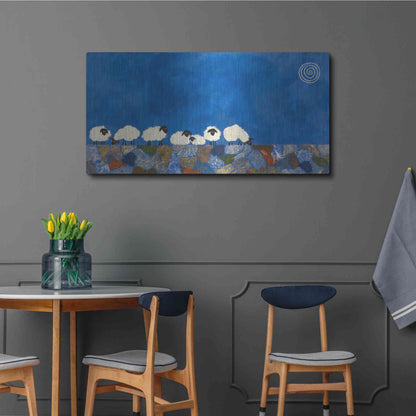 Luxe Metal Art 'Feeling Sheepish by Casey Craig Metal Wall Art,48x24