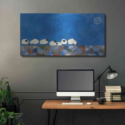 Luxe Metal Art 'Feeling Sheepish by Casey Craig Metal Wall Art,48x24