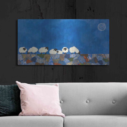 Luxe Metal Art 'Feeling Sheepish by Casey Craig Metal Wall Art,48x24
