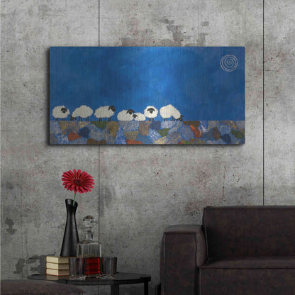 Luxe Metal Art 'Feeling Sheepish by Casey Craig Metal Wall Art,48x24
