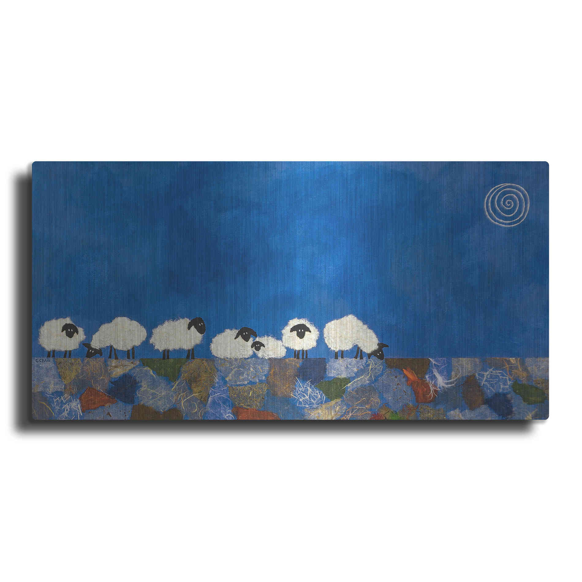 Luxe Metal Art 'Feeling Sheepish by Casey Craig Metal Wall Art