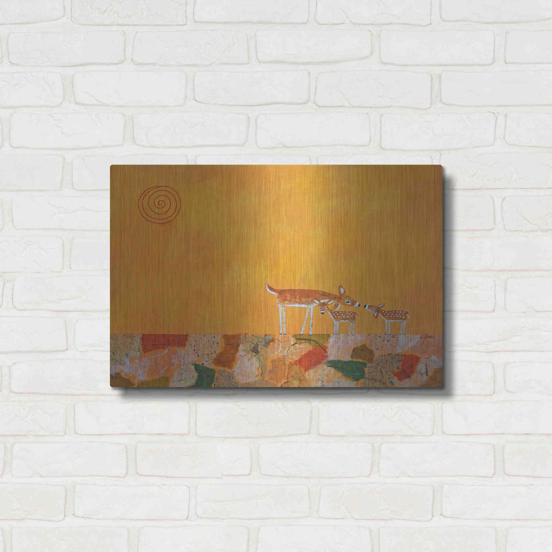 Luxe Metal Art 'Fawns At Dawn by Casey Craig Metal Wall Art,24x16