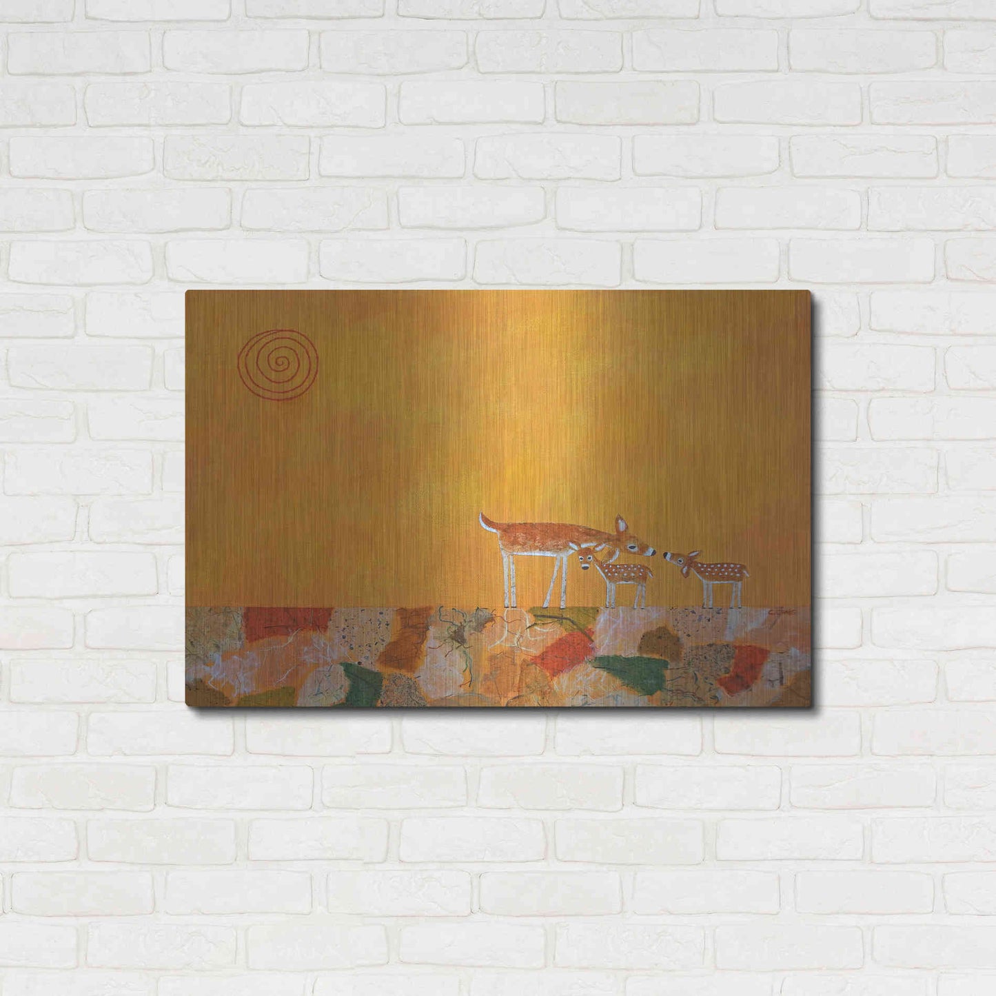 Luxe Metal Art 'Fawns At Dawn by Casey Craig Metal Wall Art,36x24