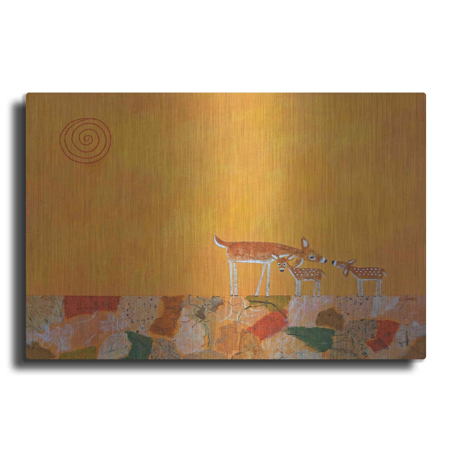 Luxe Metal Art 'Fawns At Dawn by Casey Craig Metal Wall Art