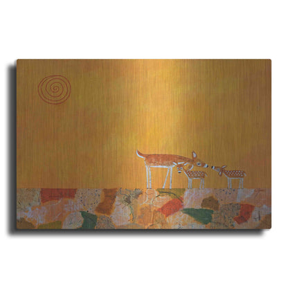 Luxe Metal Art 'Fawns At Dawn by Casey Craig Metal Wall Art