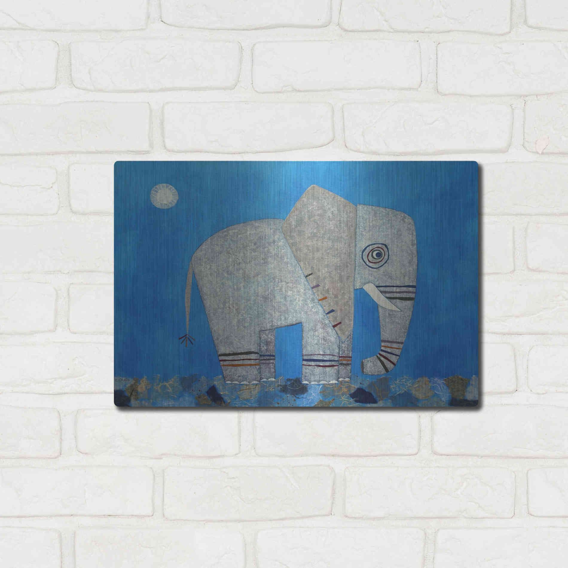 Luxe Metal Art 'Everything Else Is Irrelephant by Casey Craig Metal Wall Art,16x12