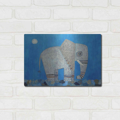 Luxe Metal Art 'Everything Else Is Irrelephant by Casey Craig Metal Wall Art,16x12
