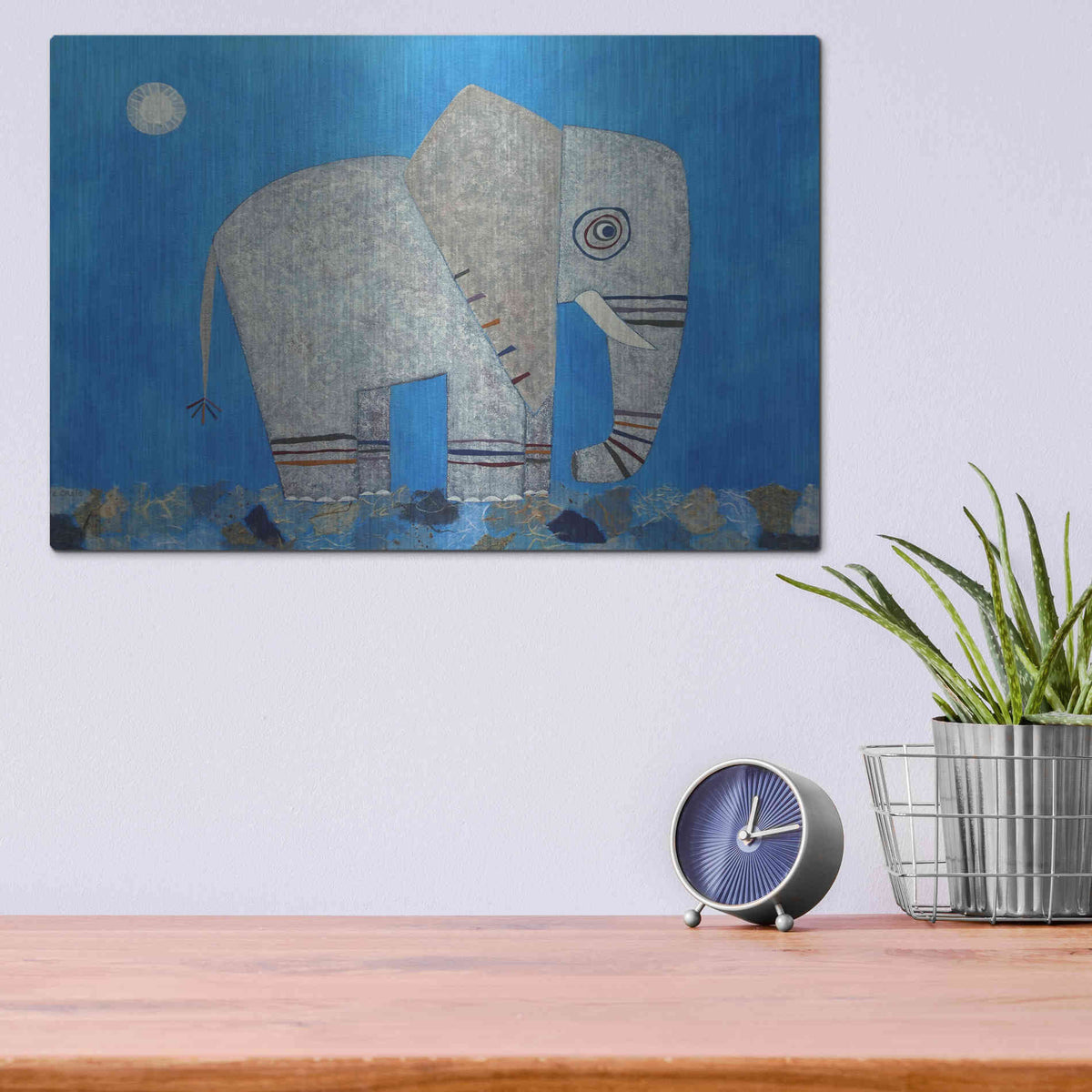 Luxe Metal Art 'Everything Else Is Irrelephant by Casey Craig Metal Wall Art,16x12