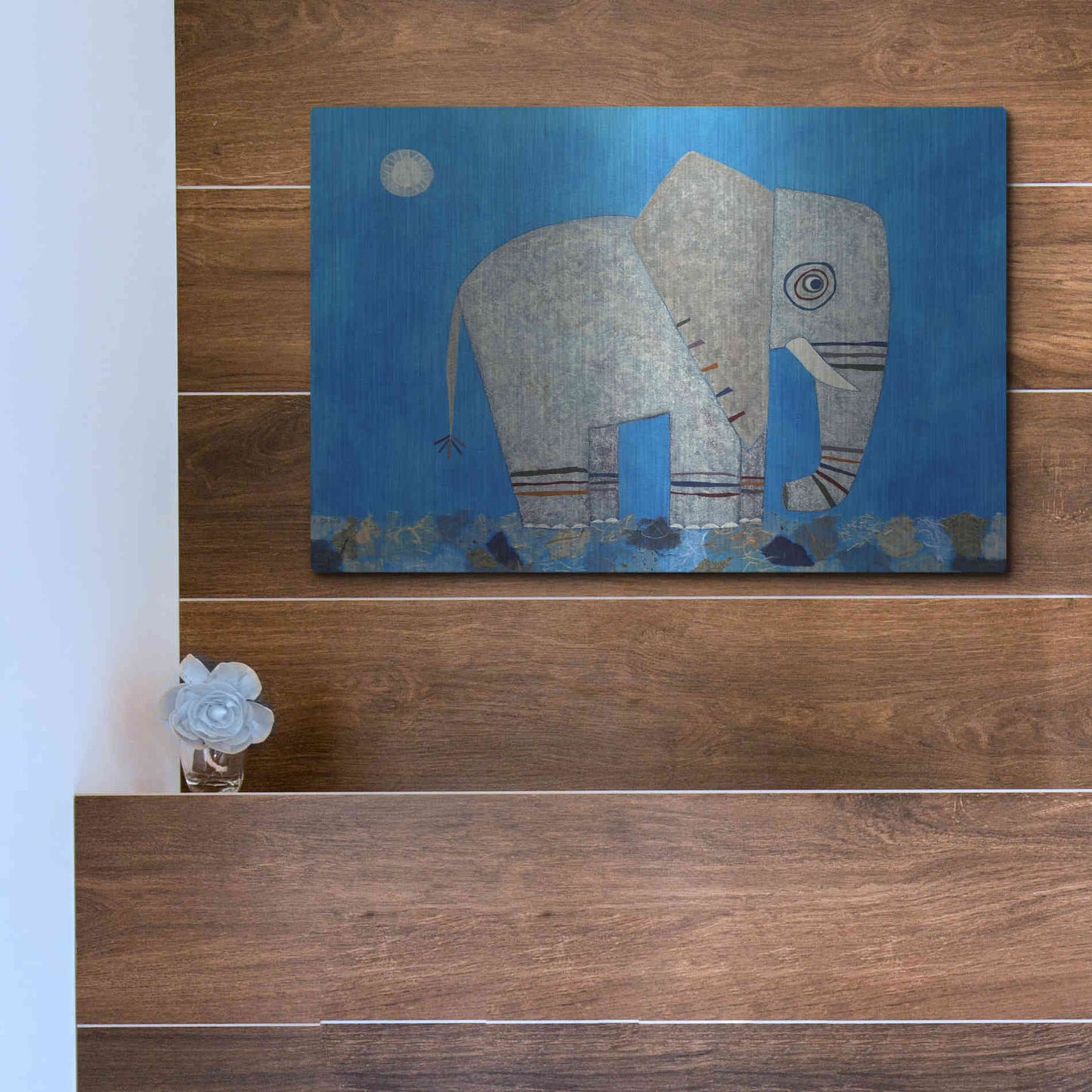 Luxe Metal Art 'Everything Else Is Irrelephant by Casey Craig Metal Wall Art,16x12