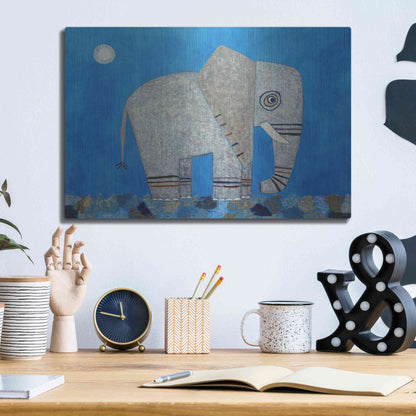 Luxe Metal Art 'Everything Else Is Irrelephant by Casey Craig Metal Wall Art,16x12