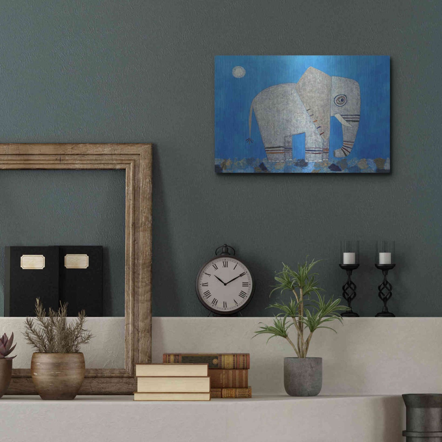 Luxe Metal Art 'Everything Else Is Irrelephant by Casey Craig Metal Wall Art,16x12
