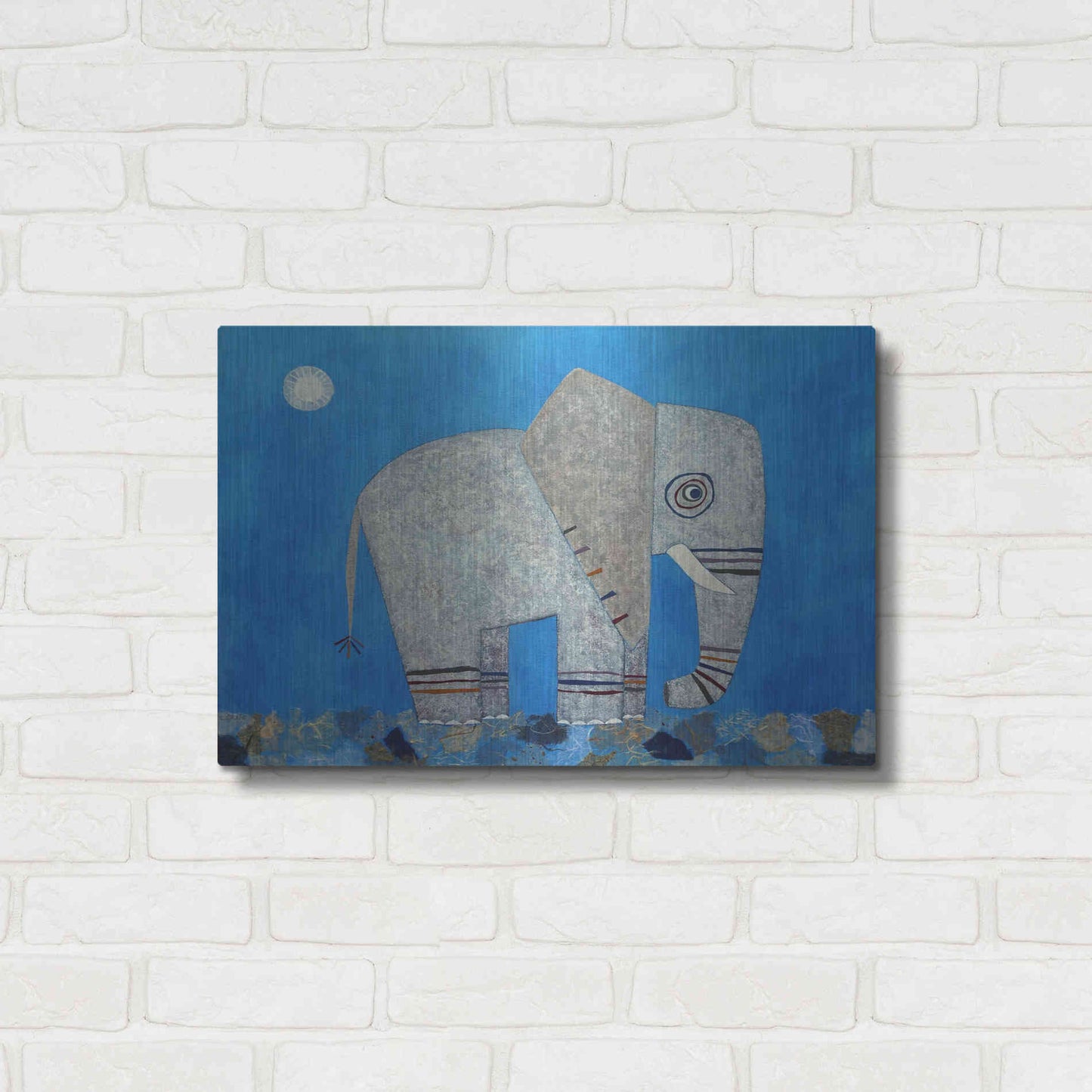Luxe Metal Art 'Everything Else Is Irrelephant by Casey Craig Metal Wall Art,24x16