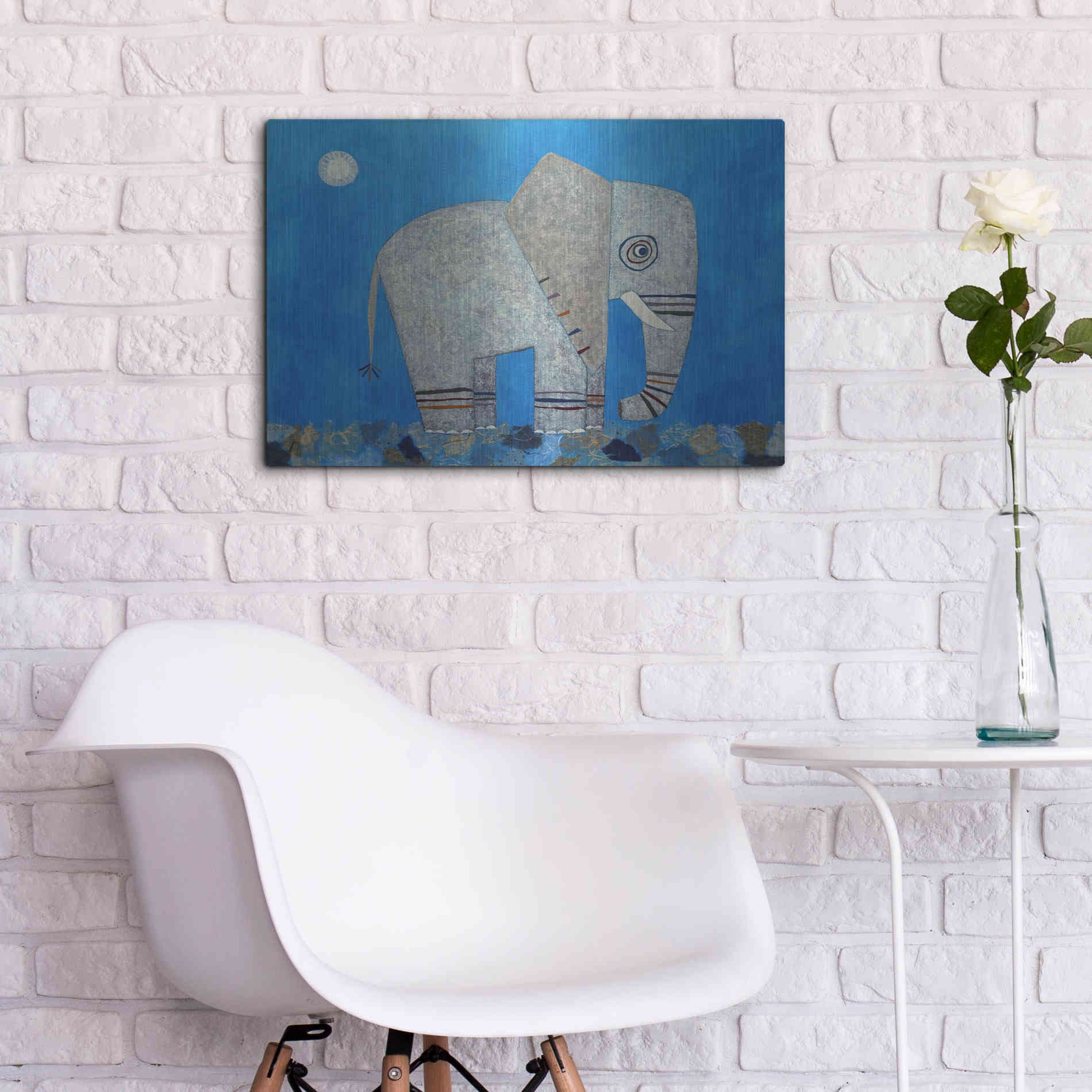 Luxe Metal Art 'Everything Else Is Irrelephant by Casey Craig Metal Wall Art,24x16