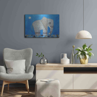 Luxe Metal Art 'Everything Else Is Irrelephant by Casey Craig Metal Wall Art,24x16
