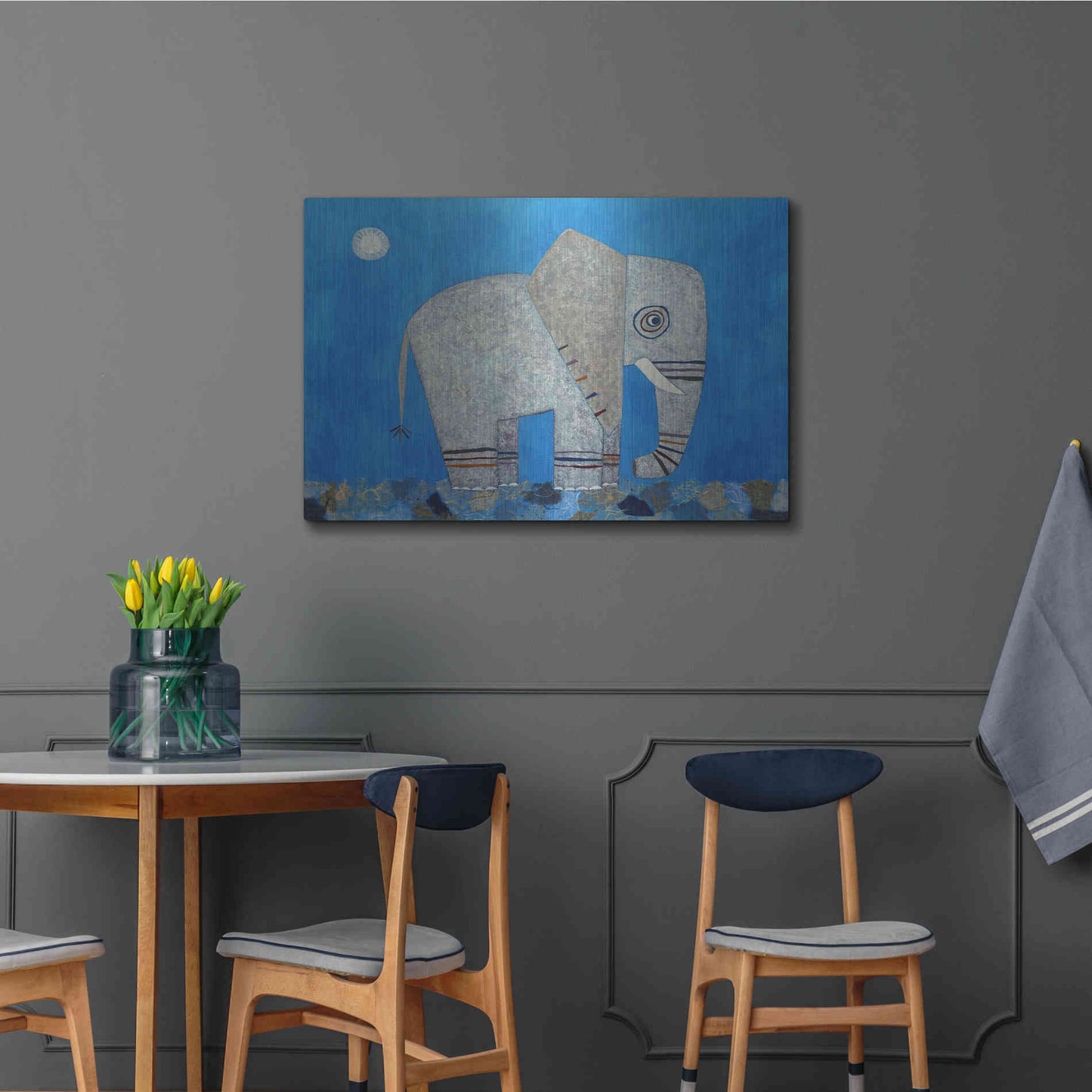 Luxe Metal Art 'Everything Else Is Irrelephant by Casey Craig Metal Wall Art,36x24