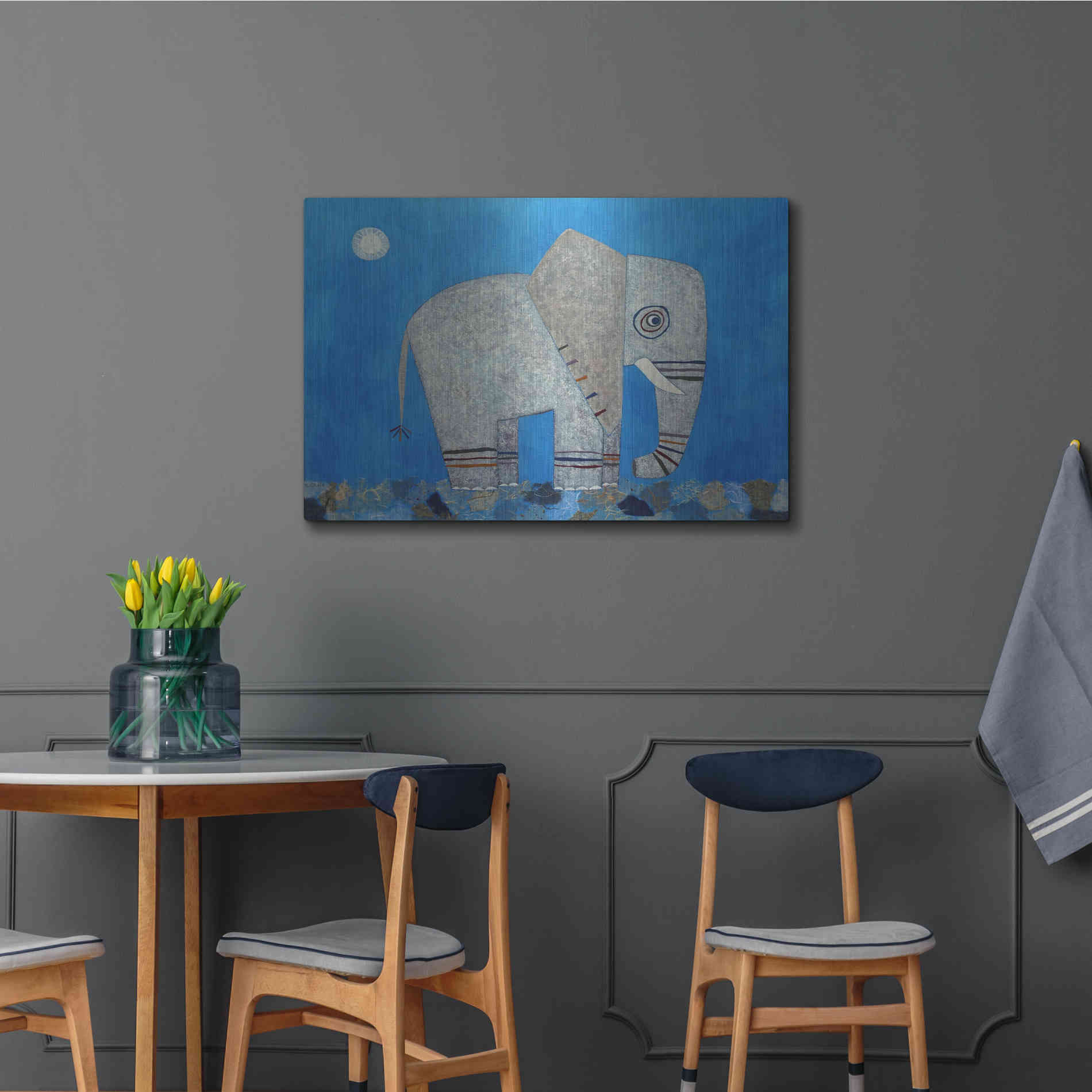 Luxe Metal Art 'Everything Else Is Irrelephant by Casey Craig Metal Wall Art,36x24