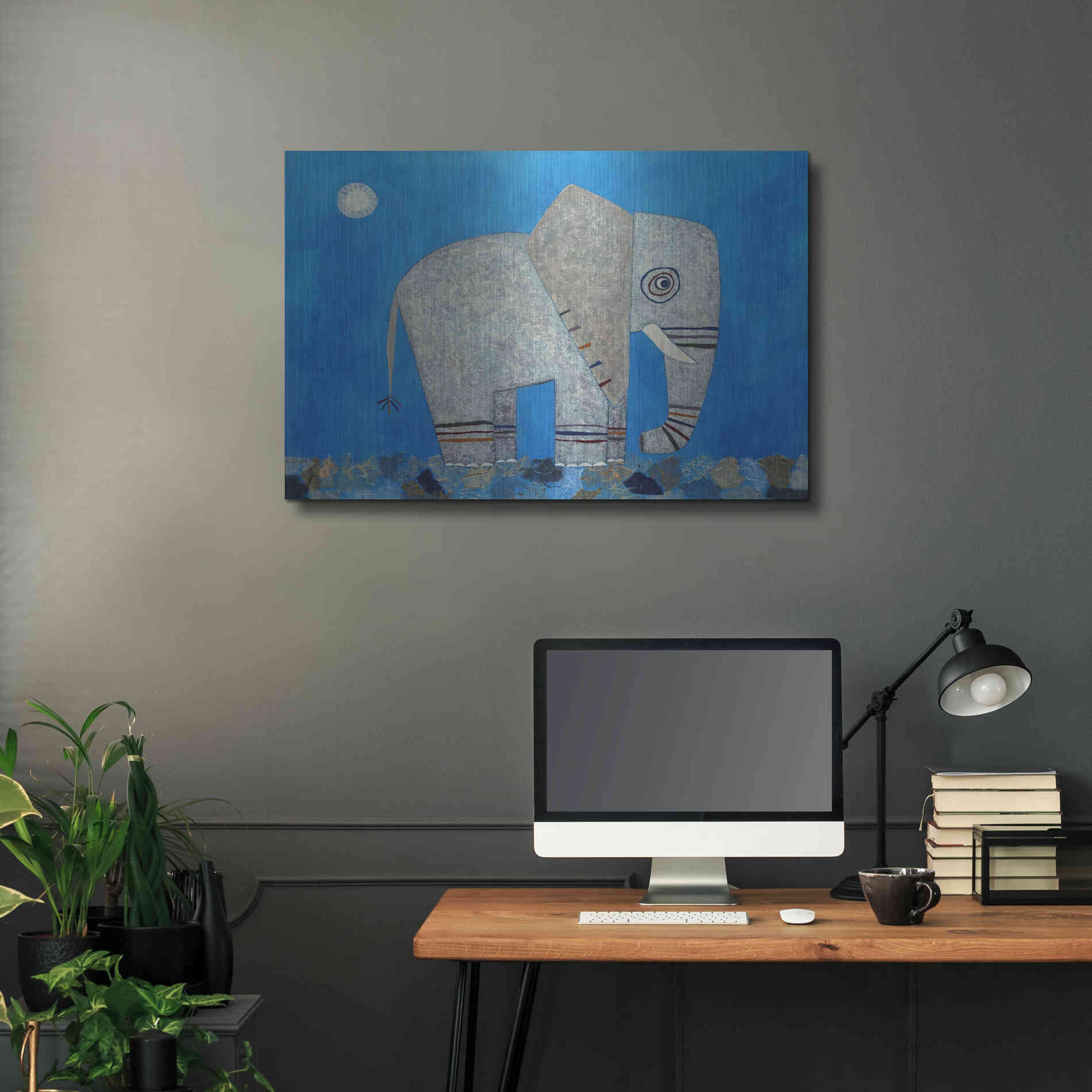 Luxe Metal Art 'Everything Else Is Irrelephant by Casey Craig Metal Wall Art,36x24