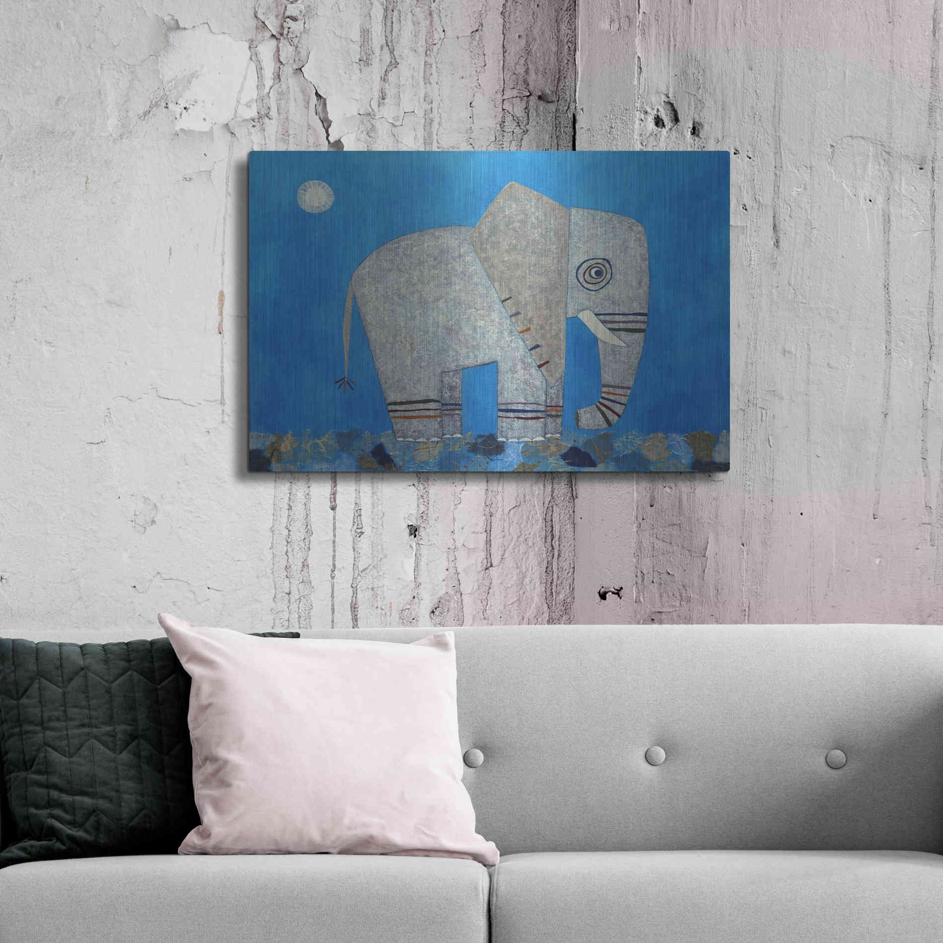 Luxe Metal Art 'Everything Else Is Irrelephant by Casey Craig Metal Wall Art,36x24