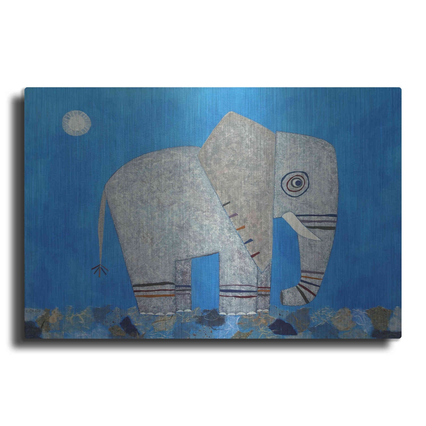 Luxe Metal Art 'Everything Else Is Irrelephant by Casey Craig Metal Wall Art