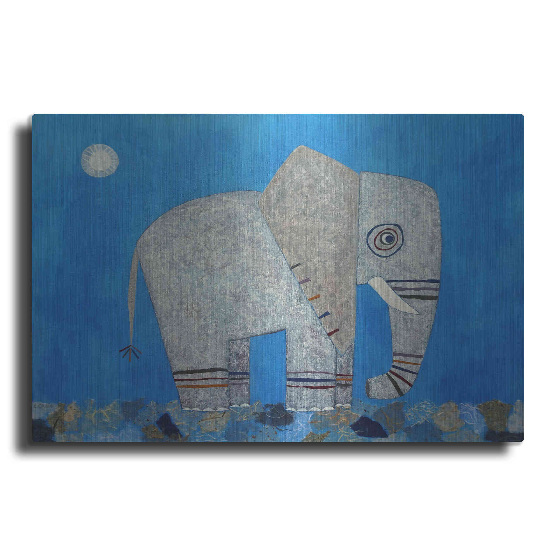 Luxe Metal Art 'Everything Else Is Irrelephant by Casey Craig Metal Wall Art