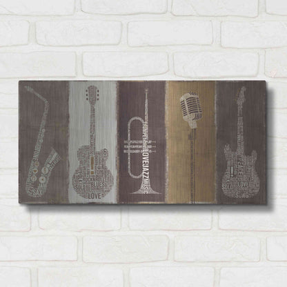Luxe Metal Art 'Type Band Neutral Panel' by Michael Mullan, Metal Wall Art,24x12