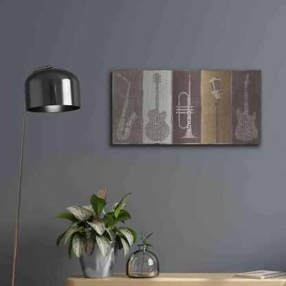Luxe Metal Art 'Type Band Neutral Panel' by Michael Mullan, Metal Wall Art,24x12