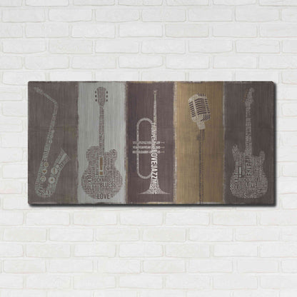 Luxe Metal Art 'Type Band Neutral Panel' by Michael Mullan, Metal Wall Art,48x24