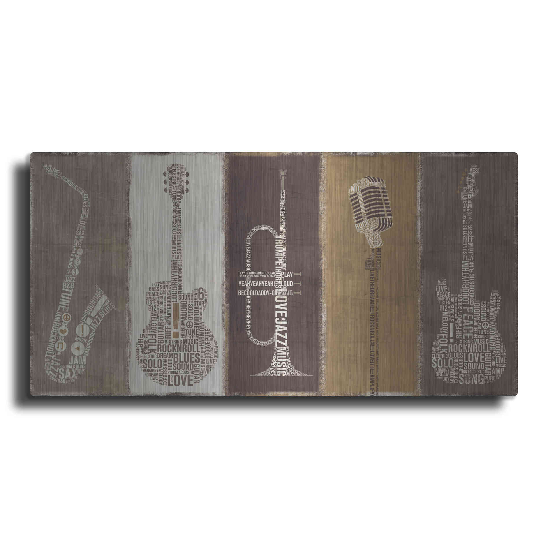 Luxe Metal Art 'Type Band Neutral Panel' by Michael Mullan, Metal Wall Art