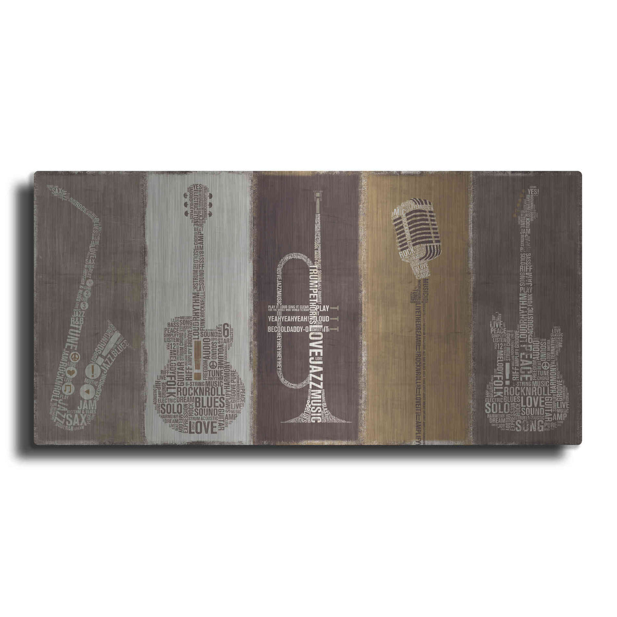Luxe Metal Art 'Type Band Neutral Panel' by Michael Mullan, Metal Wall Art