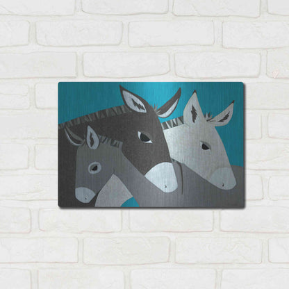 Luxe Metal Art 'Donkey Family by Casey Craig Metal Wall Art,16x12
