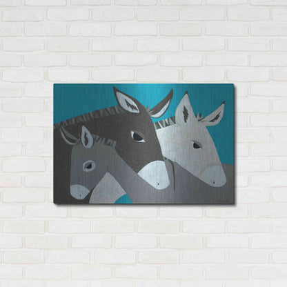 Luxe Metal Art 'Donkey Family by Casey Craig Metal Wall Art,36x24