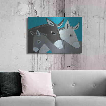 Luxe Metal Art 'Donkey Family by Casey Craig Metal Wall Art,36x24