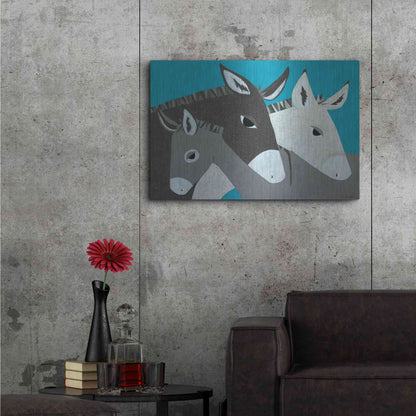 Luxe Metal Art 'Donkey Family by Casey Craig Metal Wall Art,36x24