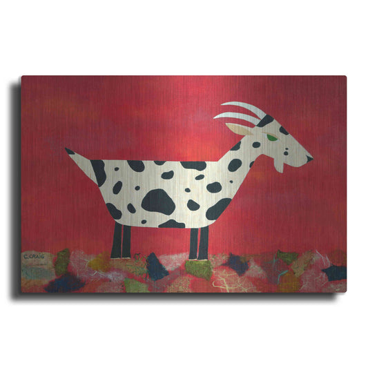 Luxe Metal Art 'Vincent Van Goat by Casey Craig Metal Wall Art