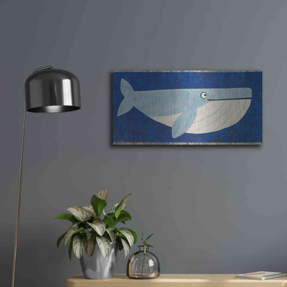 Luxe Metal Art 'Wendell the Whale by Casey Craig Metal Wall Art,24x12