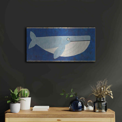 Luxe Metal Art 'Wendell the Whale by Casey Craig Metal Wall Art,24x12