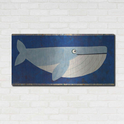 Luxe Metal Art 'Wendell the Whale by Casey Craig Metal Wall Art,48x24