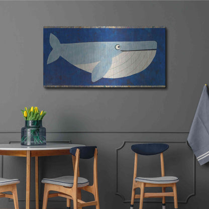 Luxe Metal Art 'Wendell the Whale by Casey Craig Metal Wall Art,48x24