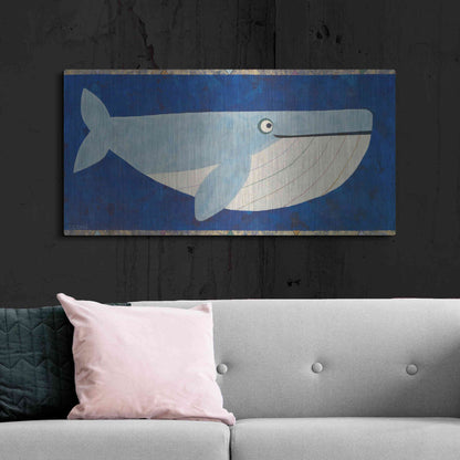 Luxe Metal Art 'Wendell the Whale by Casey Craig Metal Wall Art,48x24
