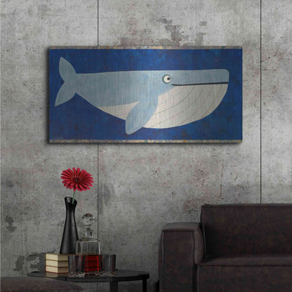 Luxe Metal Art 'Wendell the Whale by Casey Craig Metal Wall Art,48x24