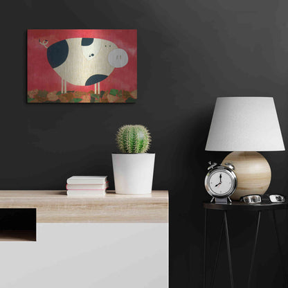 Luxe Metal Art 'Pig Newton by Casey Craig Metal Wall Art,24x16