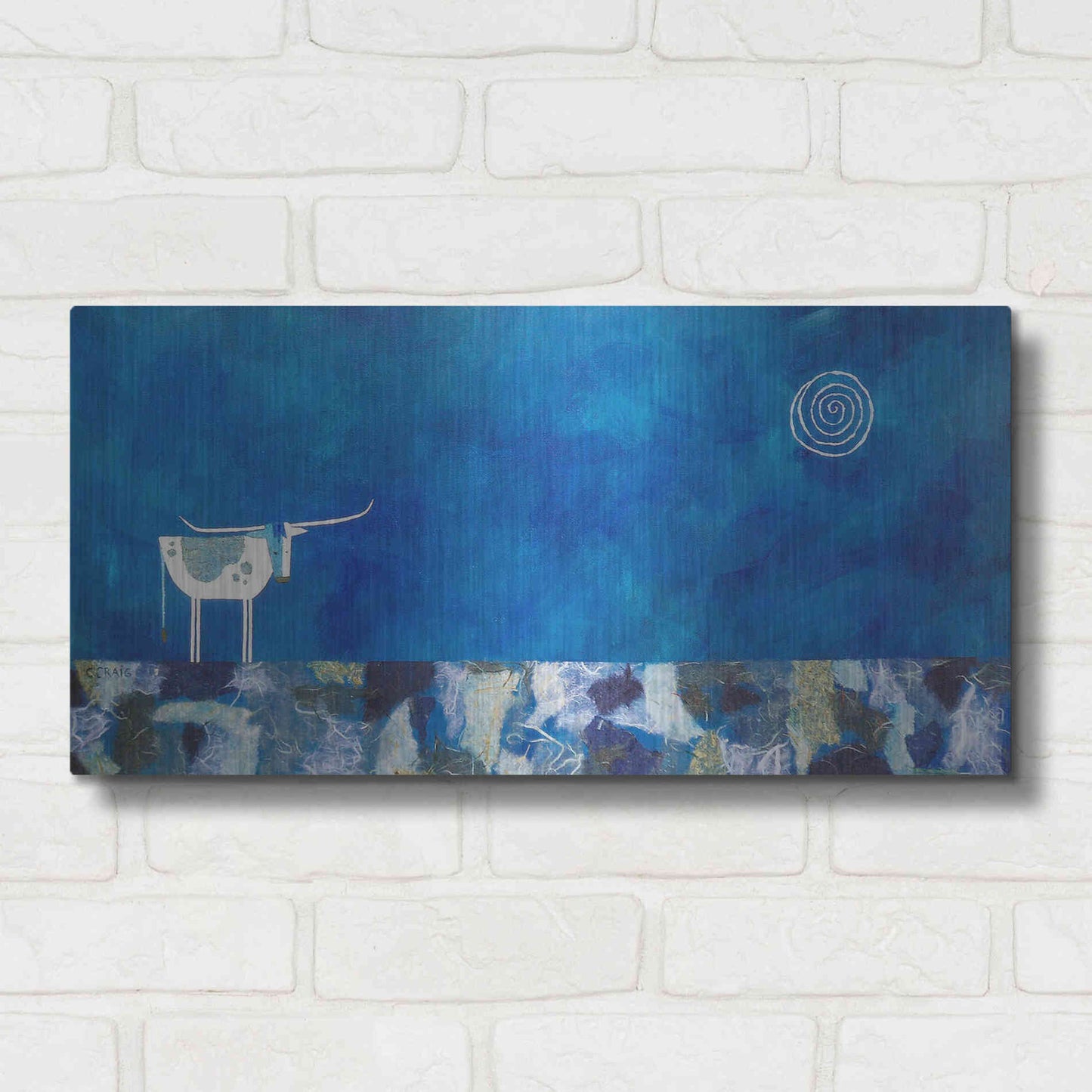 Luxe Metal Art 'Goodnight Trail by Casey Craig Metal Wall Art,24x12