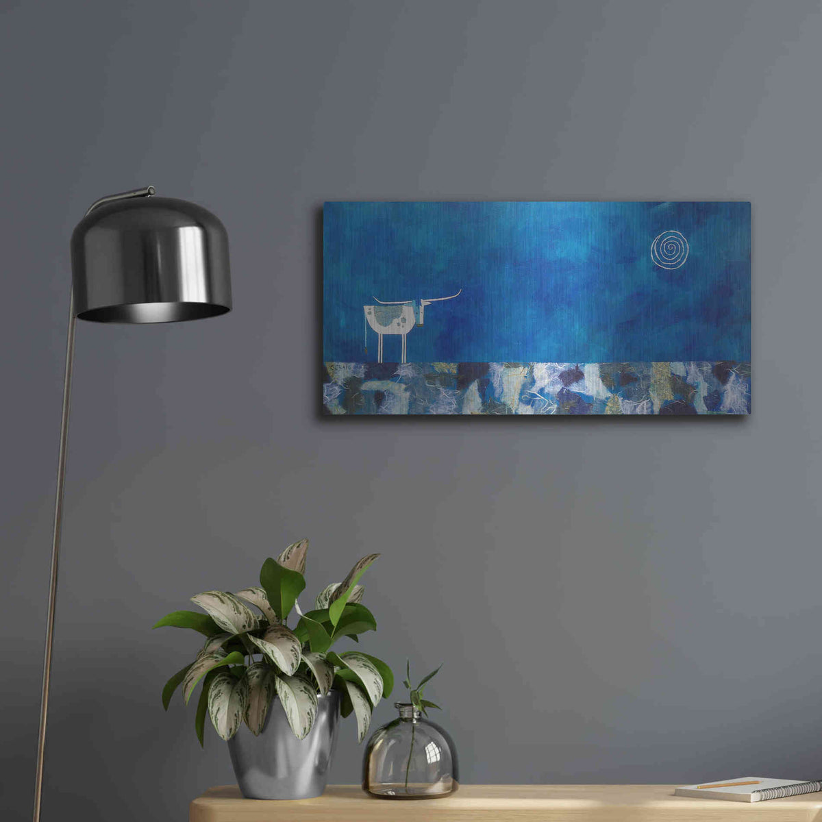 Luxe Metal Art 'Goodnight Trail by Casey Craig Metal Wall Art,24x12