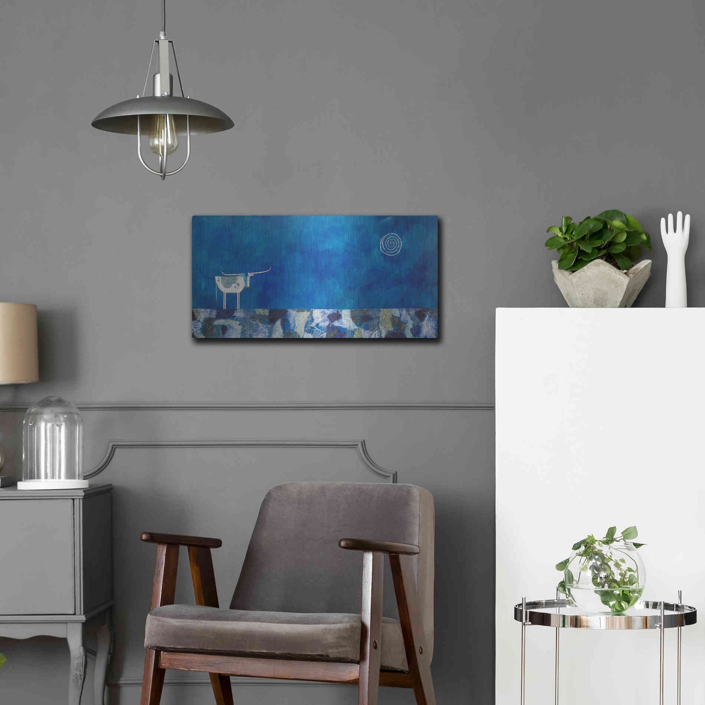 Luxe Metal Art 'Goodnight Trail by Casey Craig Metal Wall Art,24x12