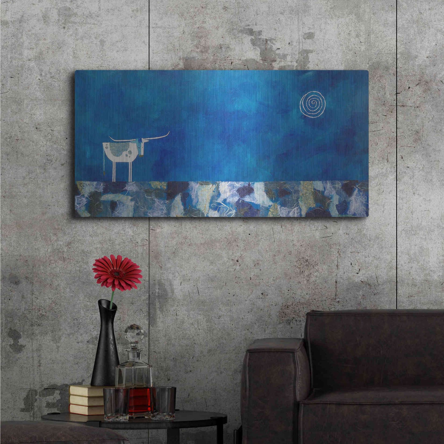 Luxe Metal Art 'Goodnight Trail by Casey Craig Metal Wall Art,48x24