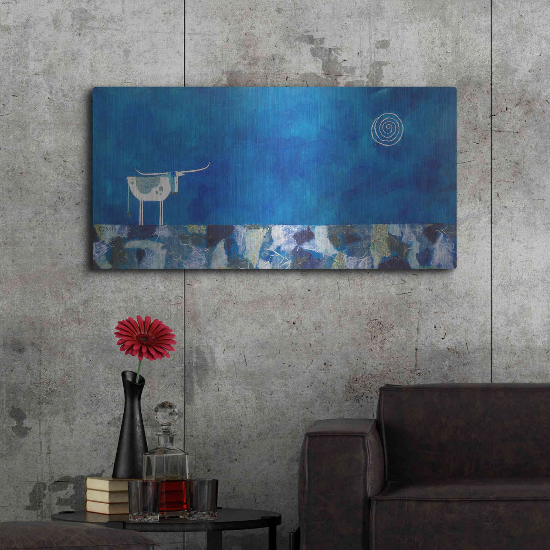 Luxe Metal Art 'Goodnight Trail by Casey Craig Metal Wall Art,48x24